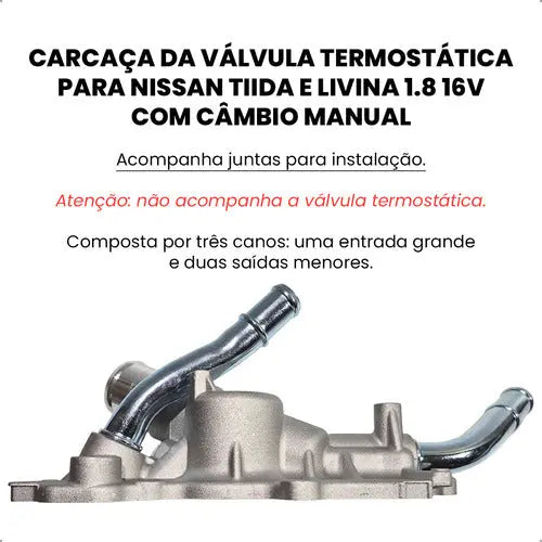 Carcaça Da Válvula Termostática Nissan Tiida Livina 1.8 16v - foto 2