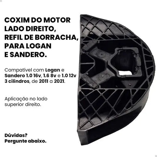 Coxim Calço Motor Direito Logan Sandero 1.0 1.6 Refil 2011.. - foto 2