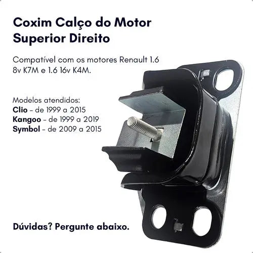 Coxim Calço Motor Direito Renault Clio Kangoo Symbol 1.6 - foto 2