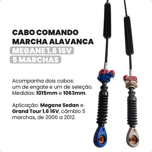 Cabo Comando Alavanca Marcha Megane 1.6 16v 5 Marchas Jogo - foto 2