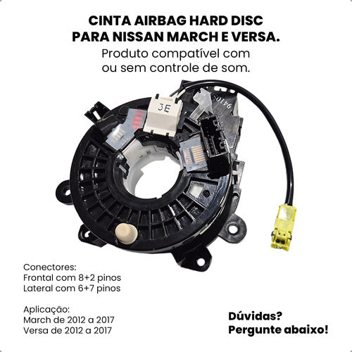 Cinta Airbag Hard Disc Nissan Versa March 2012 2013 2014 15