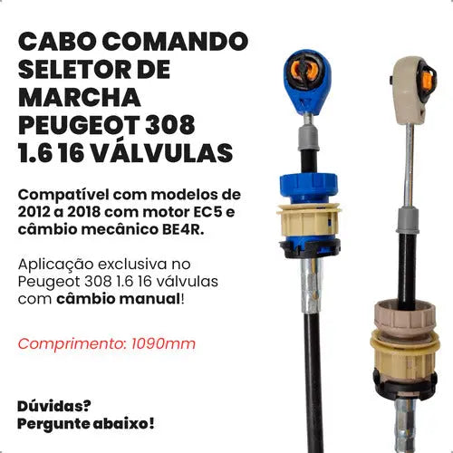 Cabo Comando Seletor Marcha Engate Peugeot 308 1.6 16v 2400n - foto 2
