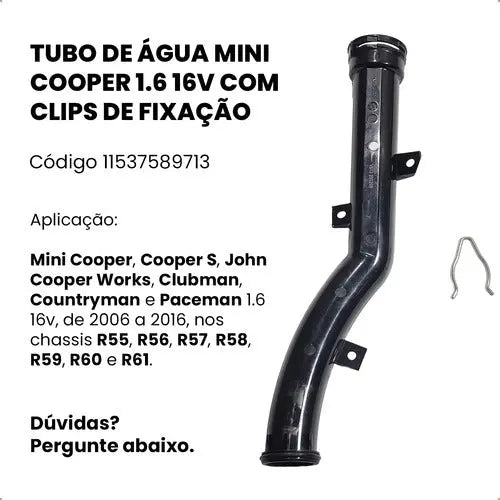 Tubo Cano Mangueira Bomba Agua Mini Cooper 11537589713 R5 R6 - foto 2