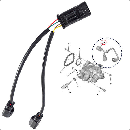 Chicote Plug Válvula Termostátic Peugeot Citroen 1.6 16v Thp