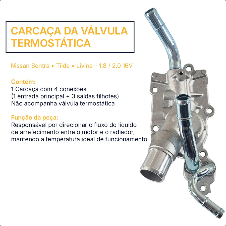 Carcaça Válvula Termostática sentra Tiida Livina 1.8 2.0 16v Legere Parts