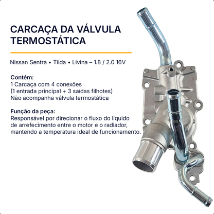 Carcaça Válvula Termostática sentra Tiida Livina 1.8 2.0 16v