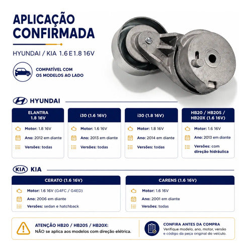 Tensor Correia Alternador Hyundai Hb20 I30 1.6 1.8 16v