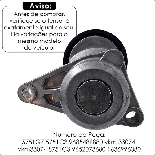 Tensor Correia Alternador Poli Peugeot 307 308 C3 C4 1.4 1.6