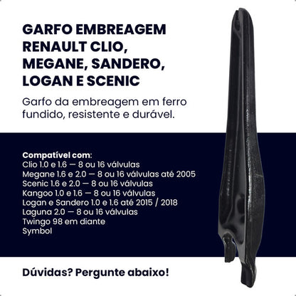 Garfo Embreagem Renault Clio Megane Sandero Logan Scenic - foto 2