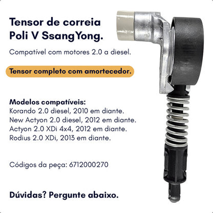 Tensor Correia Poli V Ssangyong New Actyon Korando Diesel - foto 2