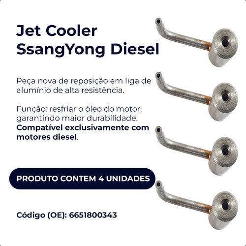 Kit 4 Jet Cooler Ssangyong Actyon Kyron Rexton Diesel