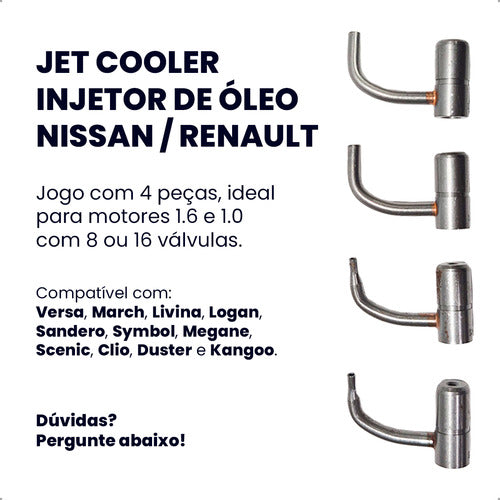 Jet Cooler Injetor Oleo Renault Clio Sandero Logan 1,0 16v