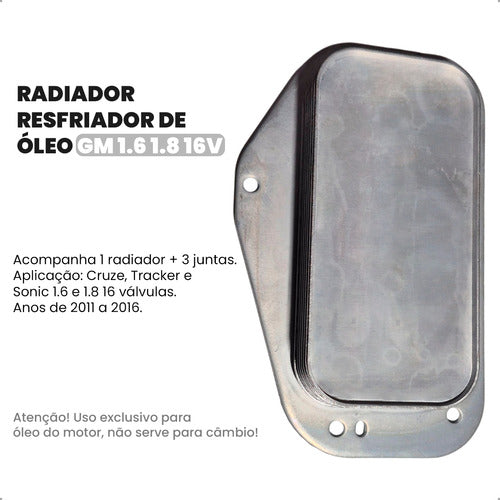 Resfriador Torcador Calor Oleo Gm Cruze Sonic Tracker 1.8