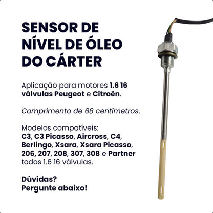 Sensor Nível Oleo 206 207 307 308 C3 C4 Picasso 1.6 16v - foto 2
