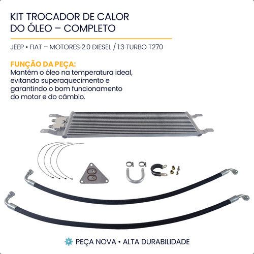 Kit Trocador Calor Óleo Completo Jeep Compass Renegade 2.0