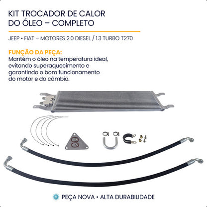 Kit Trocador Calor Óleo Completo Jeep Compass Renegade 2.0 - foto 3