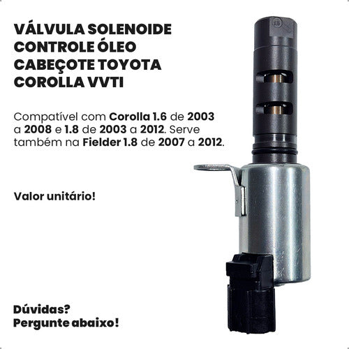 Válvula Solenoide Pressão Óleo Toyota Corolla 1.6 1.8 16v