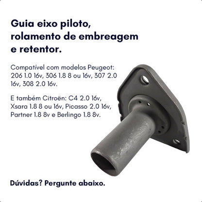 Guia Eixo Piloto Rolamento Embreagem 206 307 C4 Picasso - foto 2