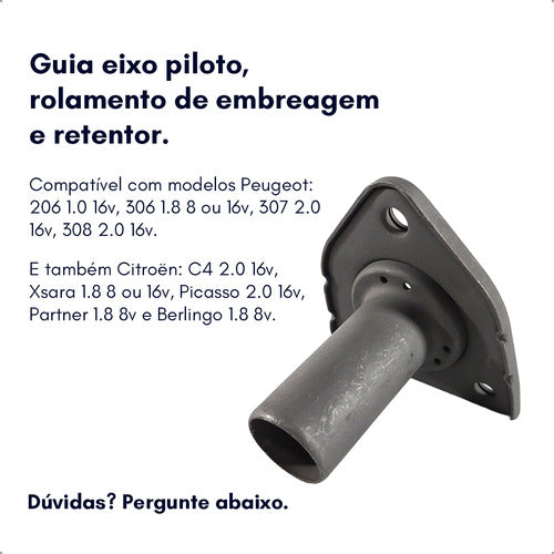 Guia Eixo Piloto Rolamento Embreagem 206 307 C4 Picasso - foto 2