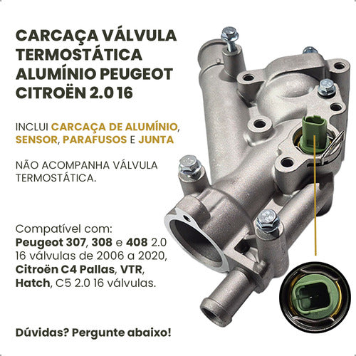 Carcaça Válvula Termostática 307 308 408 C4 C5 2,0 16v Alumi