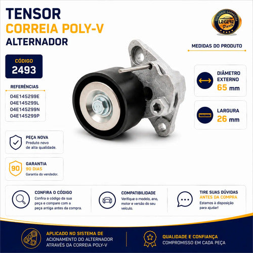 Tensor Correia Poly-v Alternador Audi A1 A3 Q3 1.4 Tfsi