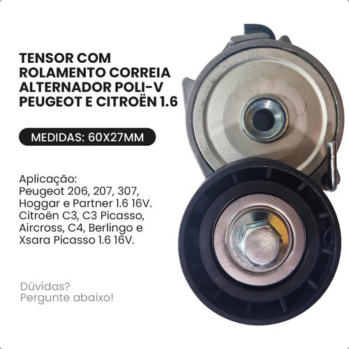 Tensor Correia Alternador Poli 206 207 307 Picasso C3 C4 1.6