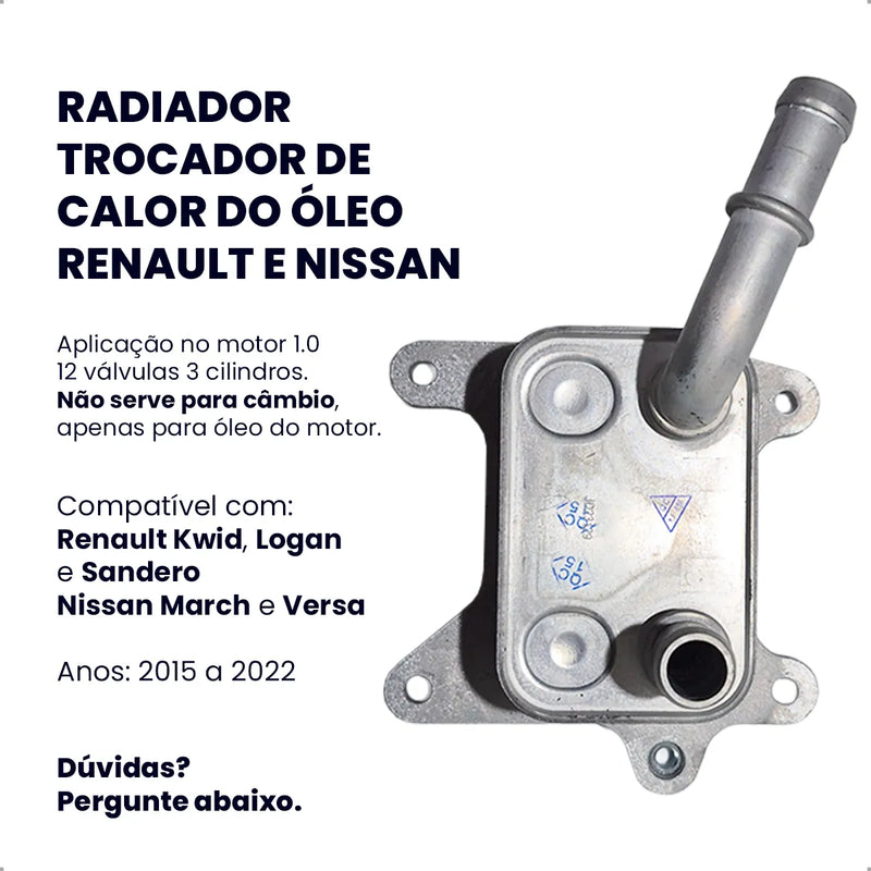Radiador Resfriador Oleo Nissan March Versa 1.0 12v 3 Cil.