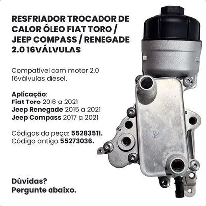 Resfriador Trocador Calor Óleo Toro Compass Renegade 2.0 16v - foto 2