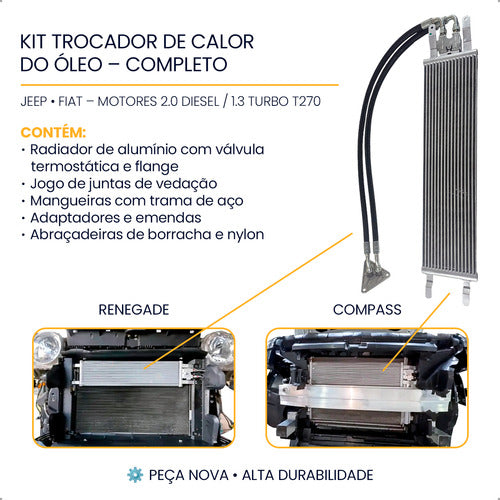 Kit Trocador Calor Óleo Completo Jeep Compass Renegade 2.0