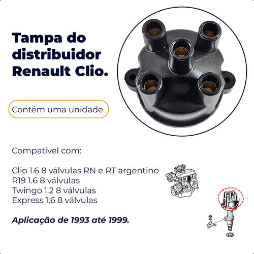 Tampa Distribuidor Renault Clio R19rn 1.6 8v Twingo 1.2 8v