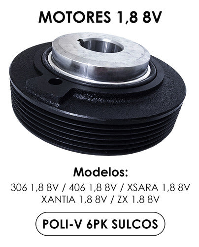 Polia Virabrequim Peugeot Citroen 306 405 Xsara Zx 1.8 8v