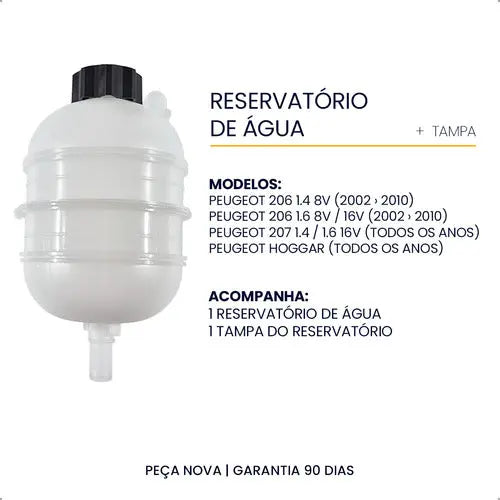 Reservatório Água Radiador Peugeot 206 207 Hoggar Com Tampa - foto 2