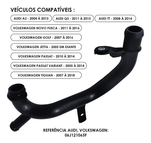 Cano Tubo Água Vw Audi A3 Q3 Jetta Tiguan Passat Fusca Golf