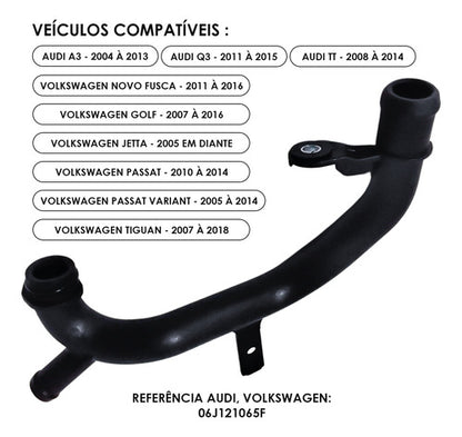 Cano Tubo Água Vw Audi A3 Q3 Jetta Tiguan Passat Fusca Golf - foto 4