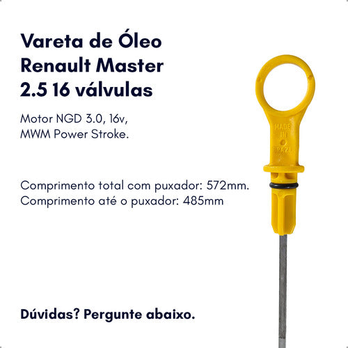 Vareta Nível Óleo Renault Master 2.5 16v Diesel 2005 A 2011