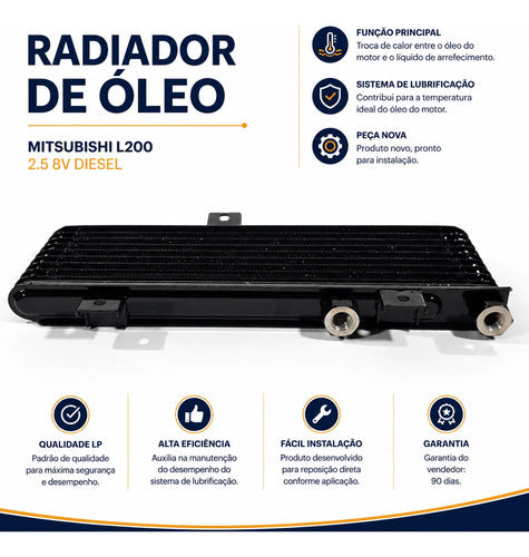 Radiador Trocador Óleo Mitsubishi L200 Sport Outdoor 25 8v
