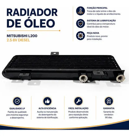 Radiador Trocador Óleo Mitsubishi L200 Sport Outdoor 25 8v - foto 4
