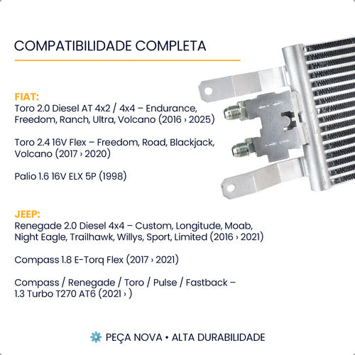 Kit Trocador Calor Óleo Completo Jeep Compass Renegade 2.0