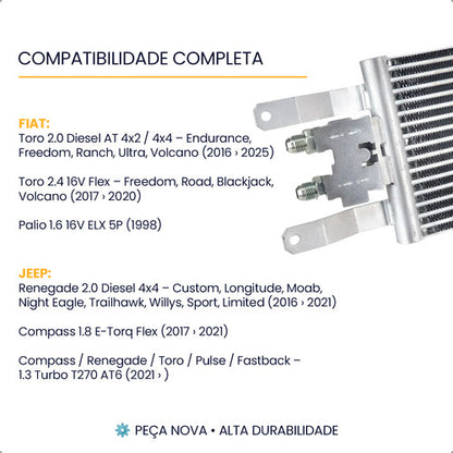 Kit Trocador Calor Óleo Completo Jeep Compass Renegade 2.0 - foto 5