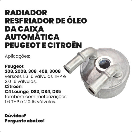 Resfriador Trocador Calor 308 408 C3 C4 Lounge C5 1.6 2.0