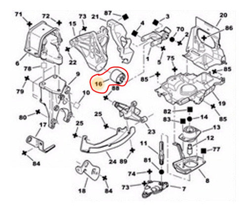 Coxim Calço Inferior Central 308 408 3008 C4 Lounge Ds4 Ds5