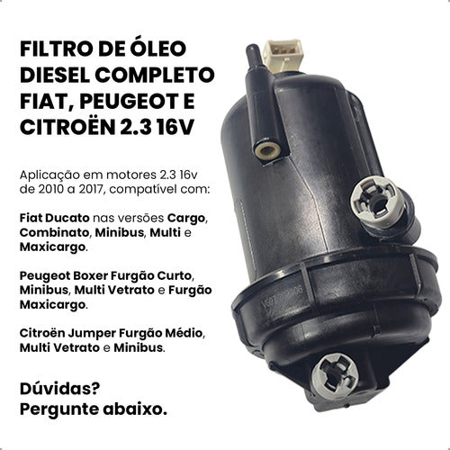 Filtro Combustível Diesel Completo Ducato Boxer Jumper 2.3