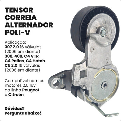 Tensor Correia Alternador Poli-v 307 308 408 C4 C5 2.0 16v - foto 3