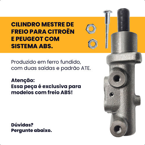 Cilindro Mestre Freio 208 2008 C3 Aircross 1.5 1.6 Com Abs