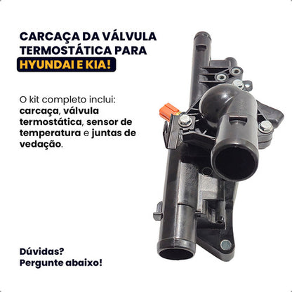 Carcaça Válvula Termostática Ix35 Sonata Santa Fé 2.0 2.4 - foto 3