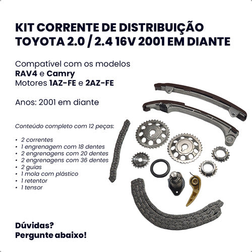 Kit Corrente Toyota Rav4 Camry 2.0 2.4 16v 1azfe 2azfe - foto 2