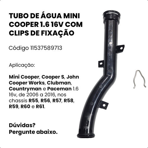 Tubo Cano Mangueira Bomba Agua Mini Cooper 11537589713 R5 R6