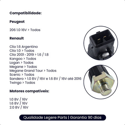 Sensor Detonaçâo Renault Clio 19 Megane Logan Sandero Scenic - foto 5