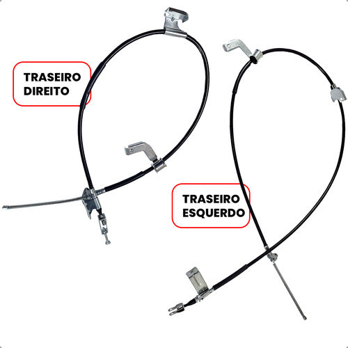 Kit Par Cabo Freio Traseiro Toyota Hilux 2005 A 2015 4x2 4x4