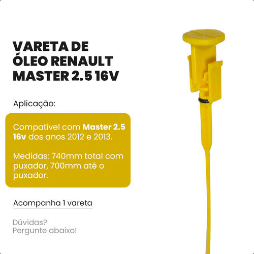 Vareta Nível Óleo Motor Renault Master 2.5 16v 2012 2013
